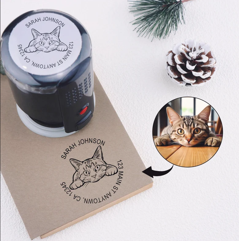 Custom Face Address Stamp From Photo By StampMyBrand®