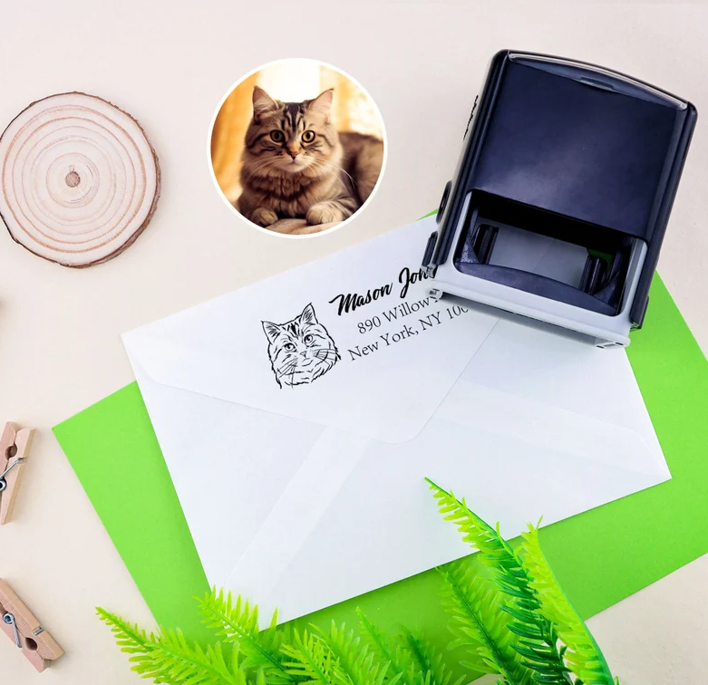 Custom Face Address Stamp From Photo By StampMyBrand®
