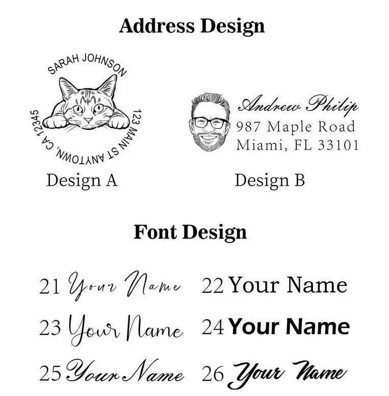 Custom Face Address Stamp From Photo By StampMyBrand®