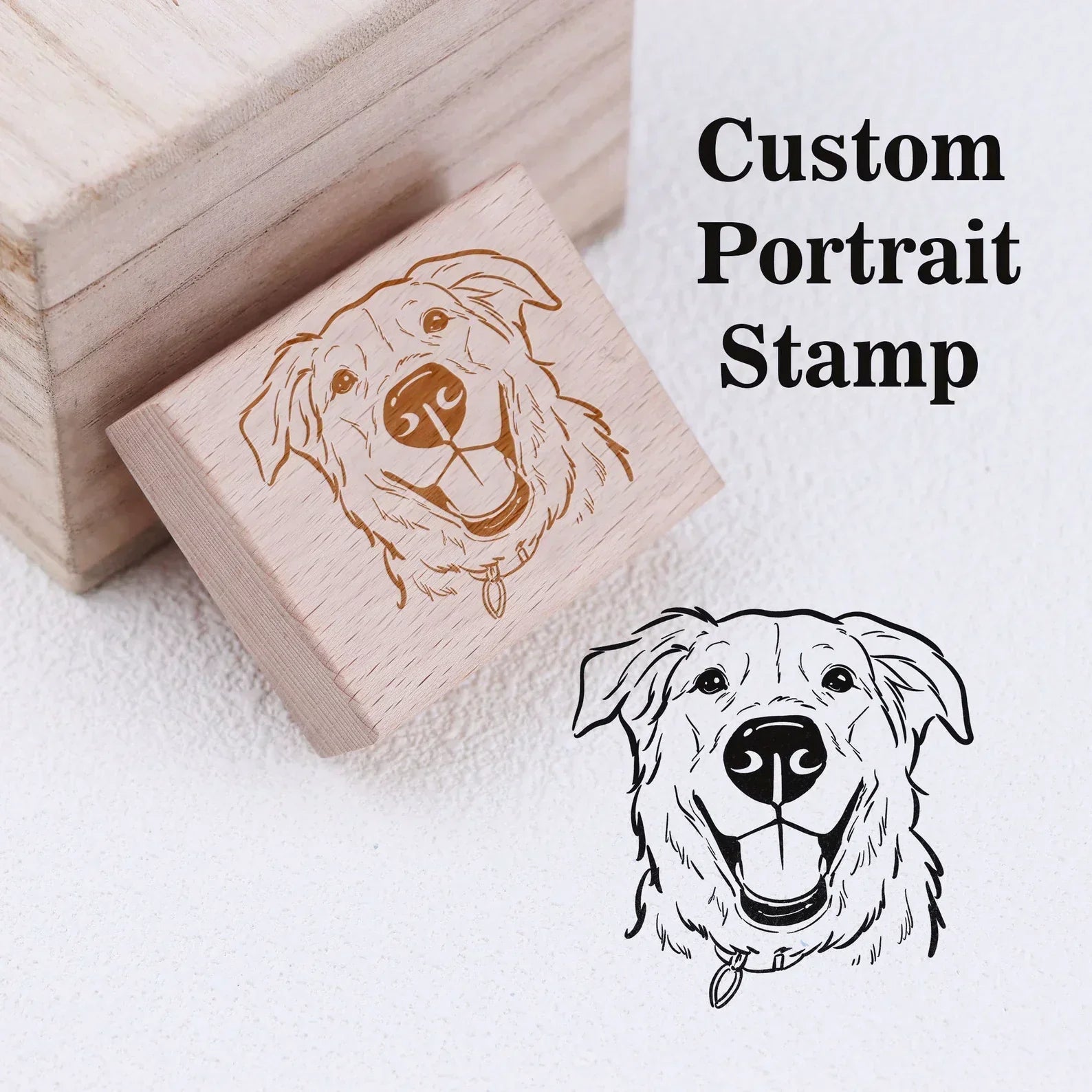 Wooden Rubber Face & Logo Stamp By StampMyBrand®